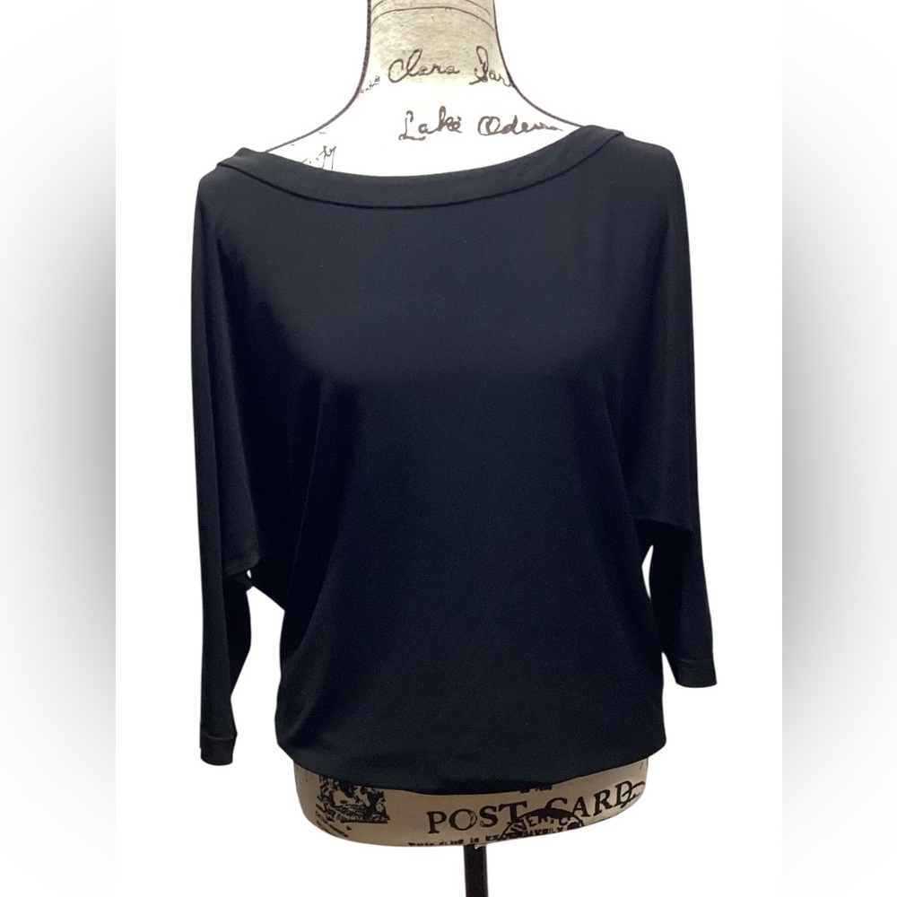 White House Black Market Boat Necl Blouse Dolman Sleeves Black Size Small - Picture 1 of 9
